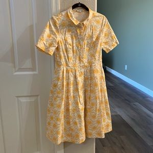 Boden button down shirt dress cotton fit and flare